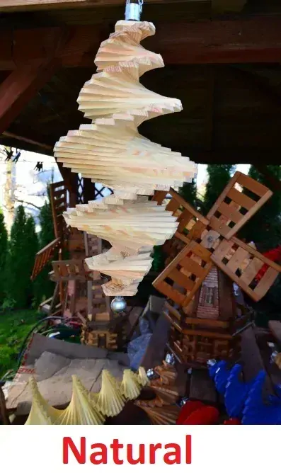 MKSTOR Drevená Veterná špirála 60cm, červená
