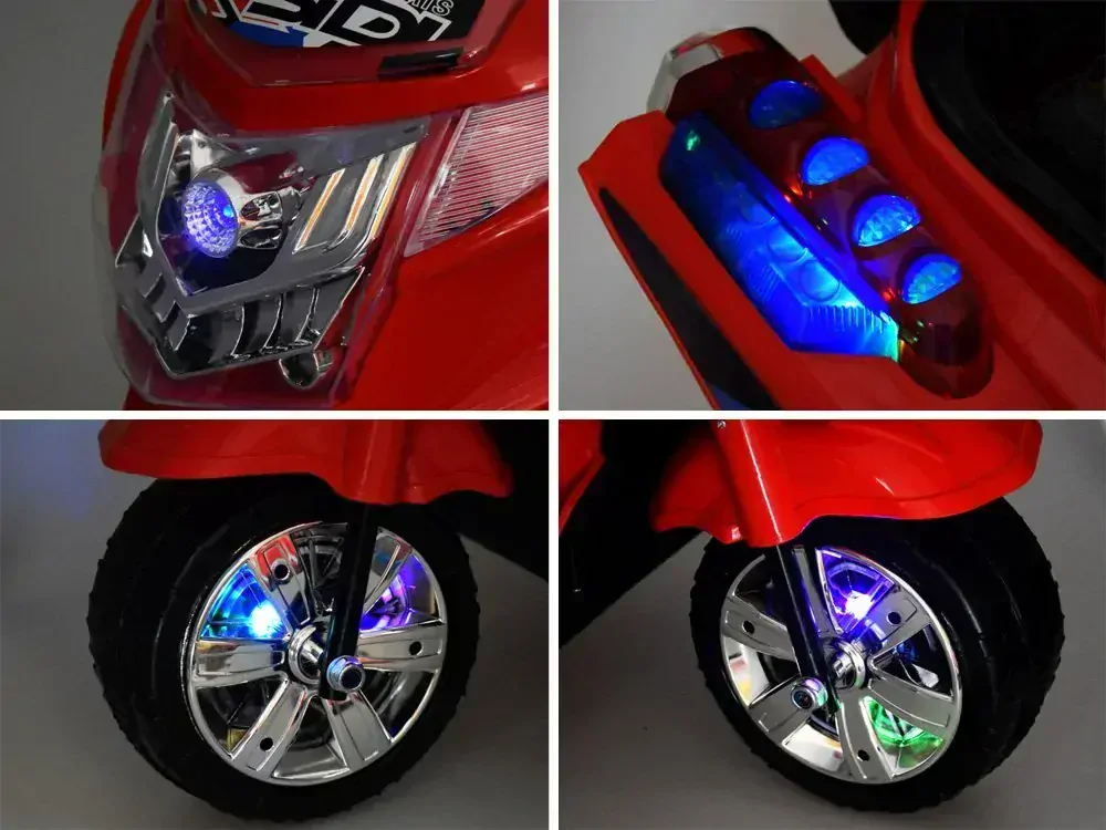 JOKO Elektrická Motorka Lights, osvetlené kolesá, USB vstup, biela