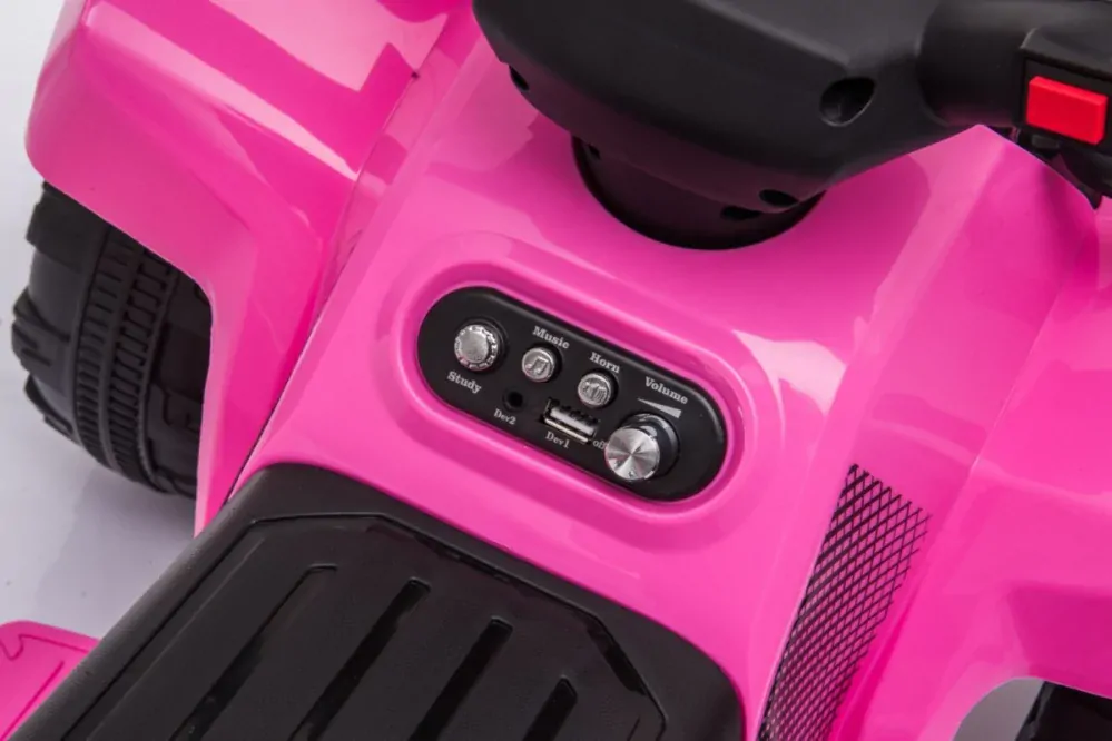 JOKO Elektrická Štvorkolka Storm, motor 25W, MP3 a USB vstup + LED svetlo, červená