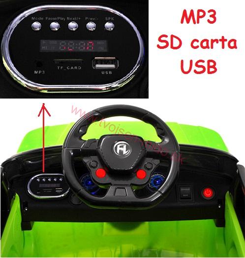 JOKO Elektrické autíčko Land RAPID RACER, Penové kolesá, USB, MP3, biele