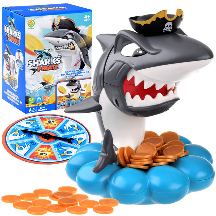 JOKO Spoločenská hra Zábavný Žralok Kapitán CoolCeny Happy Shark s hýbajúcim Chvostom a zvukom na batérie