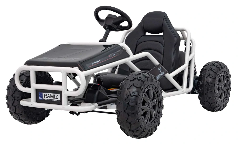 JOKO Elektrické Autíčko Sport 5, penové kolesá, kožené sedadlo, 2x100W, nosnosť 60kg, čierna