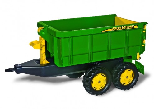 Rolly Toys Príves -  Korytový vyklápací príves RollyContainer John Deere dvojnápravový, zelený