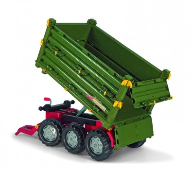 Rolly Toys Príves - Multi Trailer trojnápravový, vyklápací z 3 strán, zelený