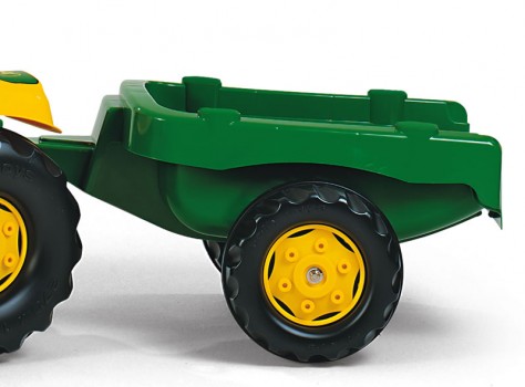 Rolly Toys Šľapací traktor John Deere + predný nakladač + vlečka
