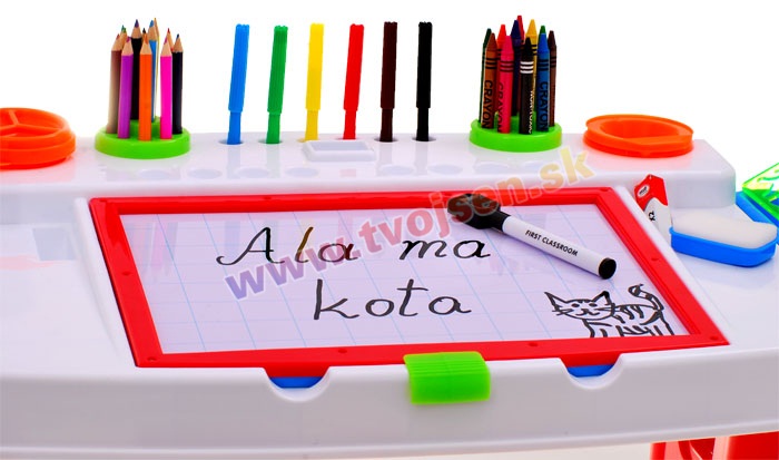 JOKO Kancelársky stolík pre deti 4v1 s tabuľou ( BAZÁR )