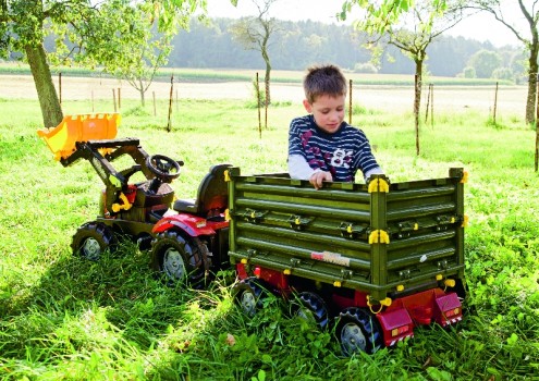 Rolly Toys Príves - Multi Trailer trojnápravový, vyklápací z 3 strán, zelený