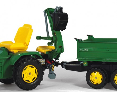 Rolly Toys Zadný bager John Deere, zadná rýpacia lyžica rollyBackhoe, nosnosť50kg, zelená