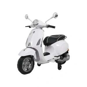 JOKO Elektrická Motorka Skúter Vespa ROMA, kožené sedalo, penové kolesá, biela