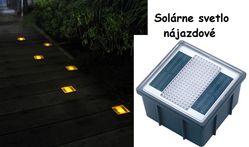 Solárne svetlo nájazdové hranaté