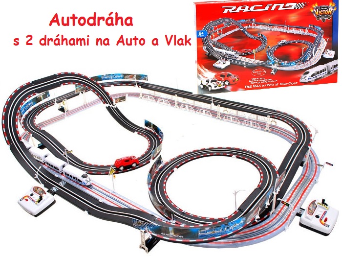 JOKO Autodráha s 2 dráhami na auto a vlak 632 cm