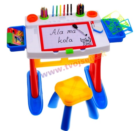 JOKO Kancelársky stolík pre deti 4v1 s tabuľou ( BAZÁR )