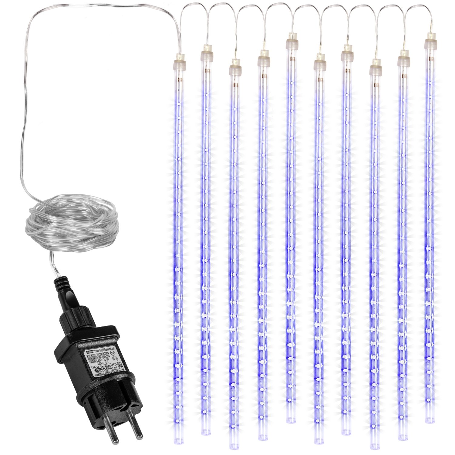 VOLTRONIC Led osvetlenie padajúci sneh, padajúci vodopád 480Led, 10 svetelných trubíc, modré