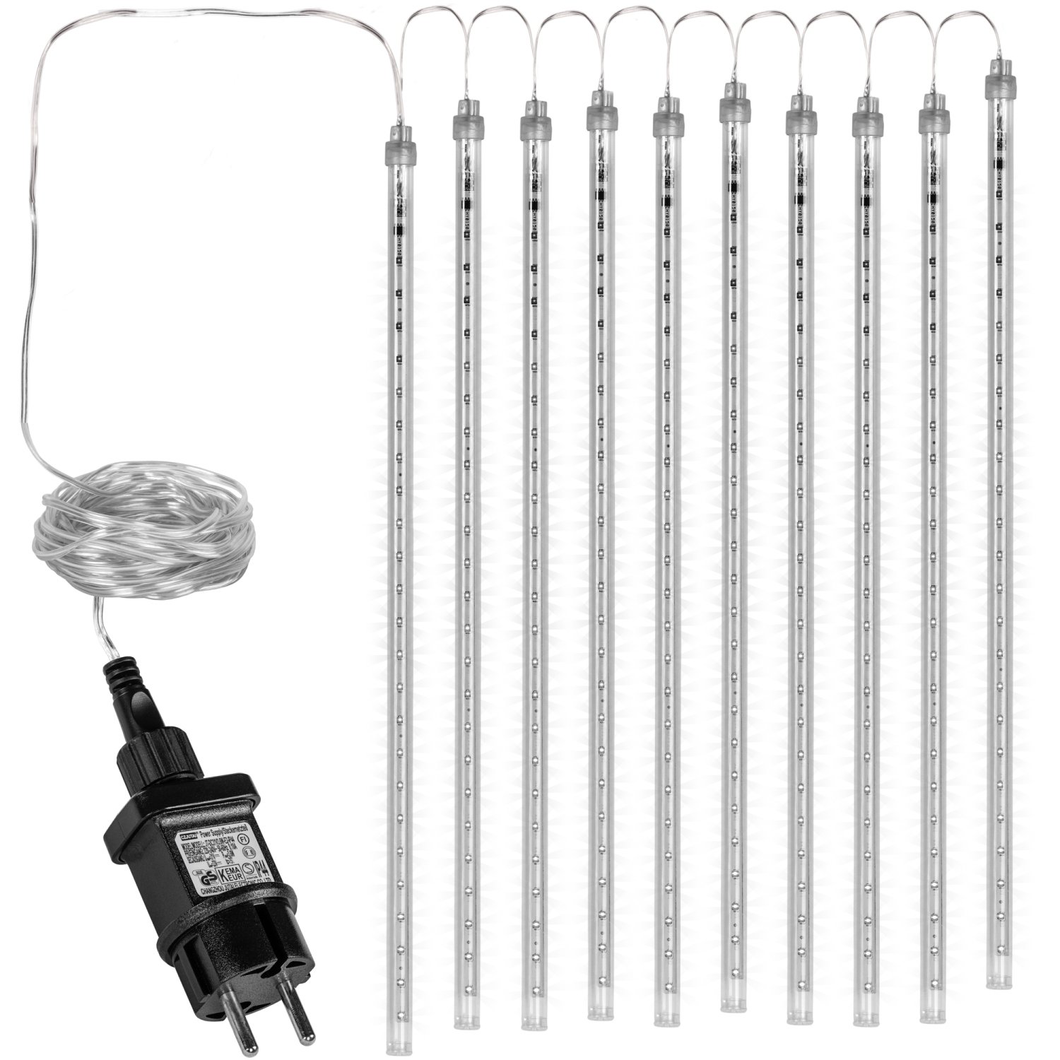VOLTRONIC Led osvetlenie padajúci sneh, padajúci vodopád 480Led, 10 svetelných trubíc, studená biela