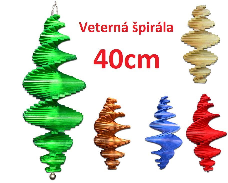 MKSTOR Drevená Veterná špirála 40cm, Natural
