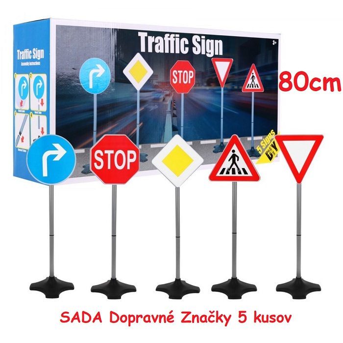 JOKO Sada Dopravné značky 80 cm 5 kusov