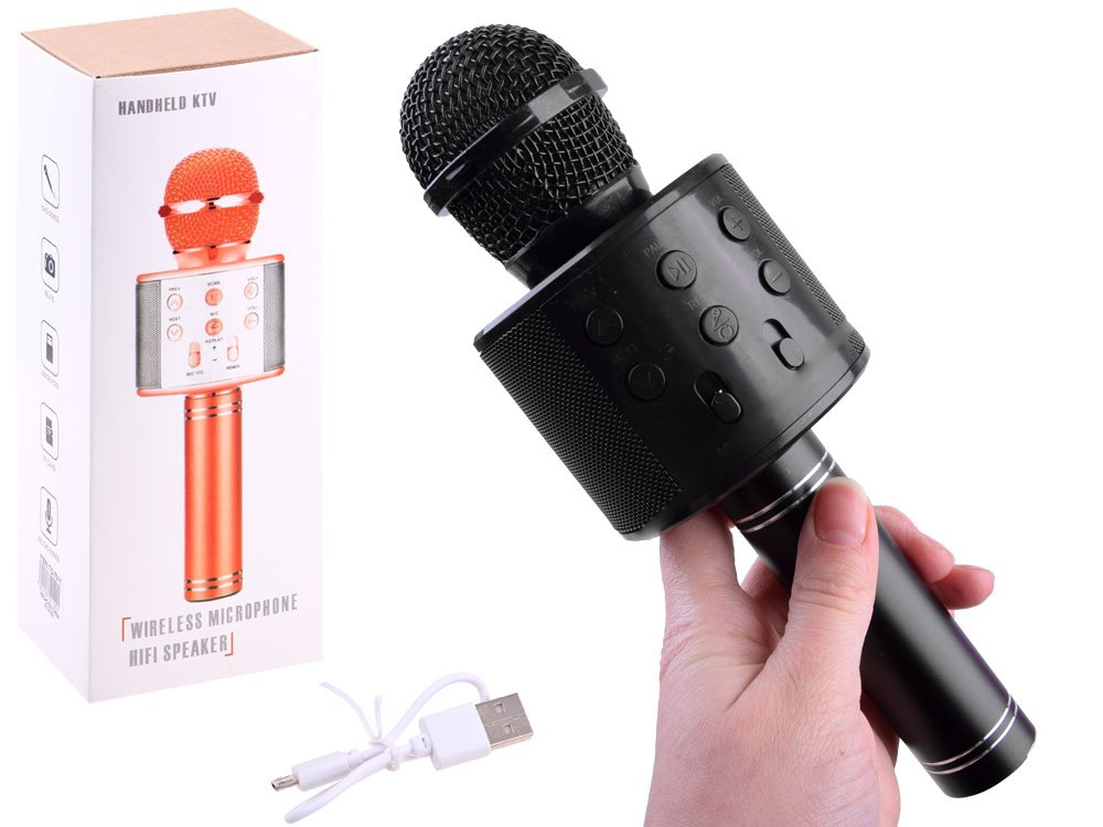 JOKO Mikrofón Karaoke, Bluetooth + nabíjačka, čierny
