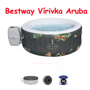 Bestway 60061 Vírivka Lay-Z-Spa Aruba Jacuzzi pre 4 osoby, motív kvety