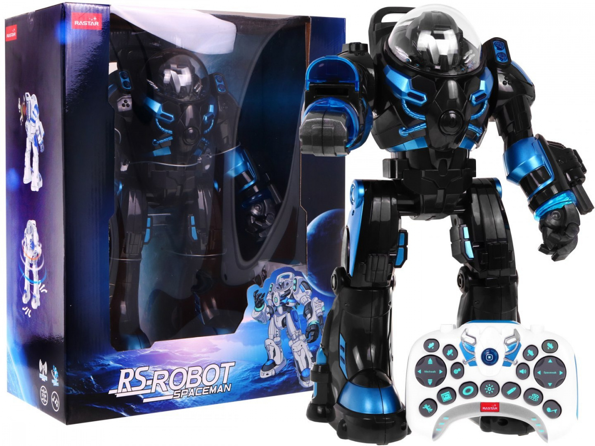 Rastar RC GIGA ONYX Interaktívny Robot, chodí, strieľa, hovorí, tancuje na diaľkové ovládanie, čierny