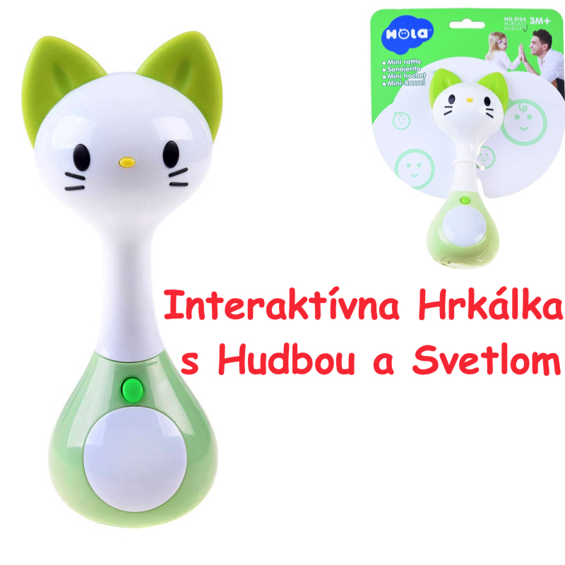 JOKO Interaktívna hrkalka Mačka s hudbou a svetlom na batéríe