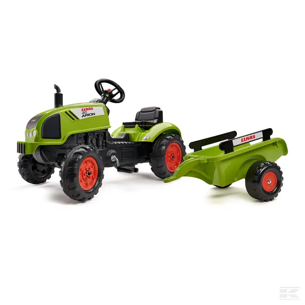 FALK Šľapací Traktor Claas ARION 410 s vlečkou a otváracou kapotou