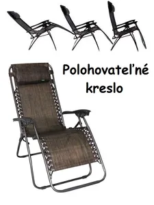 MKSTOR Polohovateľné kreslo, lehátko + držiak na mobil, kávu, hnedé 