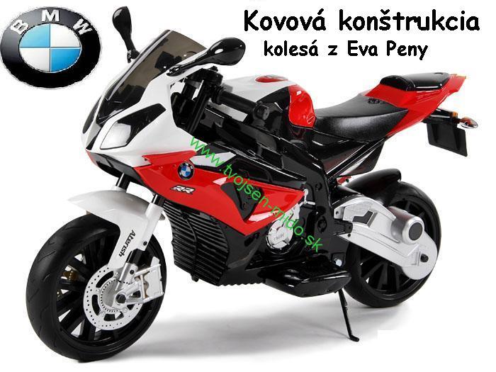JOKO Elektrická motorka BMW S1000 RR + penové kolesá, červená