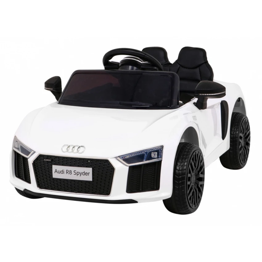 JOKO Elektrické autíčko AUDI R8, penové kolesá, kožené sedadlo, biele