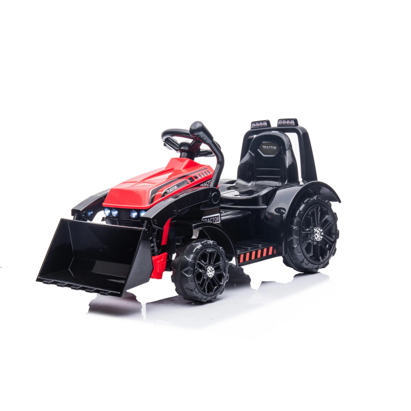 JOKO Elektrický traktor Buldozér G320 s pohyblivou Radlicou, červený
