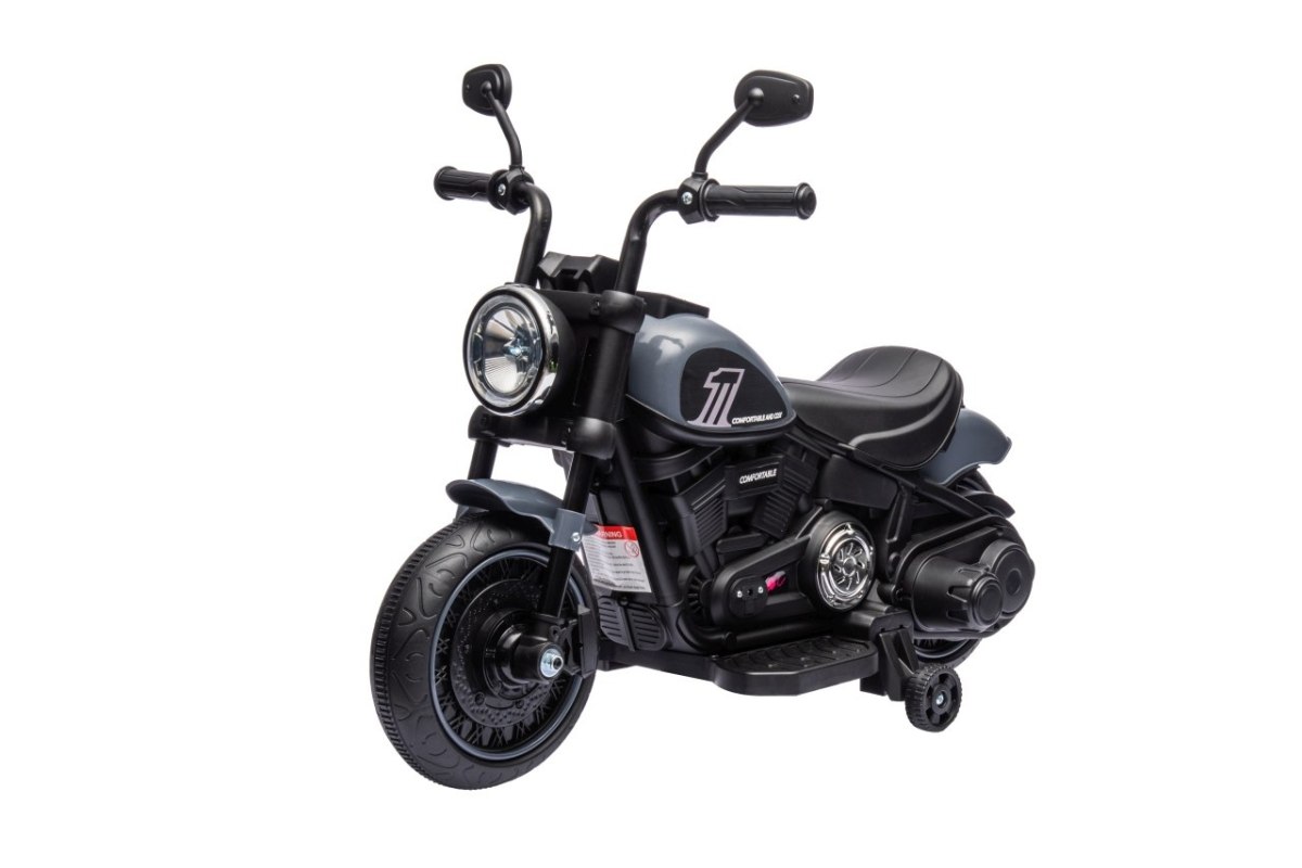 JOKO Elektrická Motorka Chopper FASTER, FM rádio, sivá