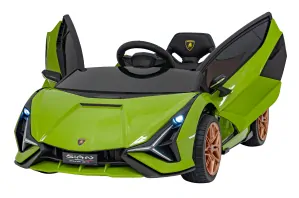 JOKO Elektrické Autíčko Lamborghini Sian 4x4, penové kolesá, kožené sedadlo, zelené
