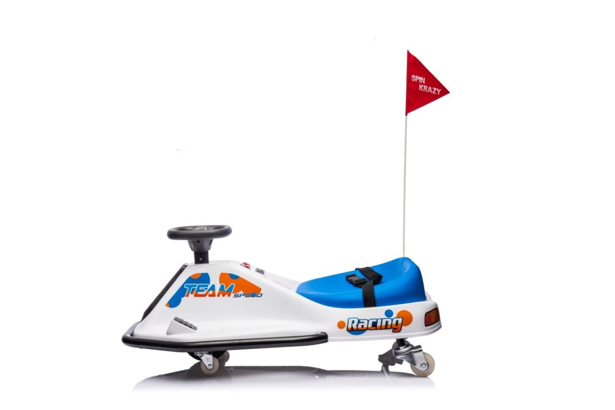 JOKO Elektrické Autíčko Racing Drifter 180W 24V s Funkciou DRIFTU, nosnosť 80kg - vhodné aj pre dospelých, biele