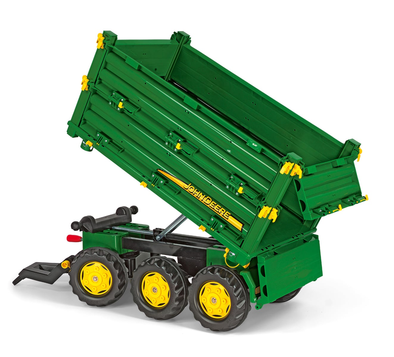 Rolly Toys Príves - RollyMulti Trailer John Deere trojnápravový, vyklápací z 3 strán, zelený