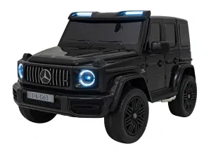 JOKO Elektrické autíčko Mercedes Benz G63 AMG XXL 4x200W 24V, penové kolesá, DVOJMIESTNE kožené sedadlo, Nosnosť 80kg, čierne