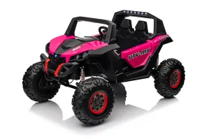 JOKO Elektrické autíčko Buggy UTV-MX 2000N 4x75W s LED Svetlom nad Sedadlom, Dvojmiestne kožené sedadlo, penové kolesá, nosnosť 50 kg, ružové
