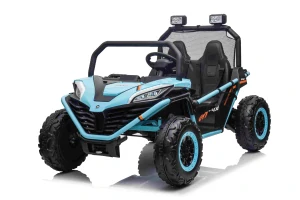 JOKO Elektrické autíčko Buggy FASTER 2x150W, DVOJMIESTNE kožené sedadlo, nosnosť 60kg, penové kolesá, FM rádio, modré