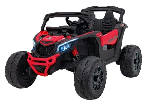 JOKO Elektrické autíčko BUGGY ATV CAN-AM Maverick, 4x200W 24V, Penové kolesá, kožené sedadlo, FM rádio, červené