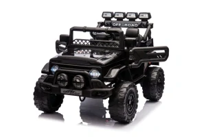 JOKO Elektrické autíčko Jeep Off-Road CLIMBER, penové kolesá, kožené sedadlo, čierne