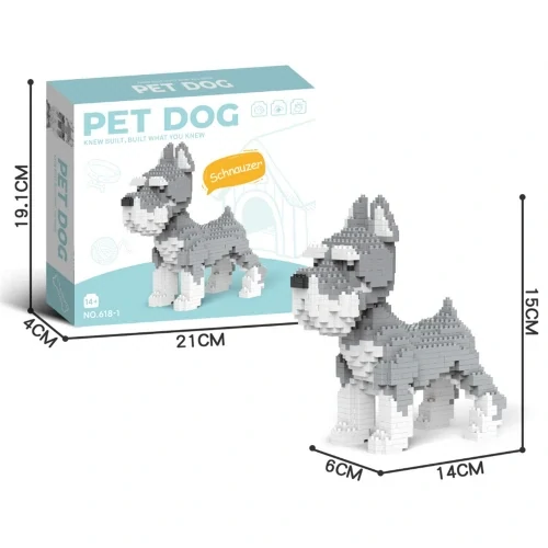 PET-DOG Technická Stavebnica 3D Pes Bradáč 800ks