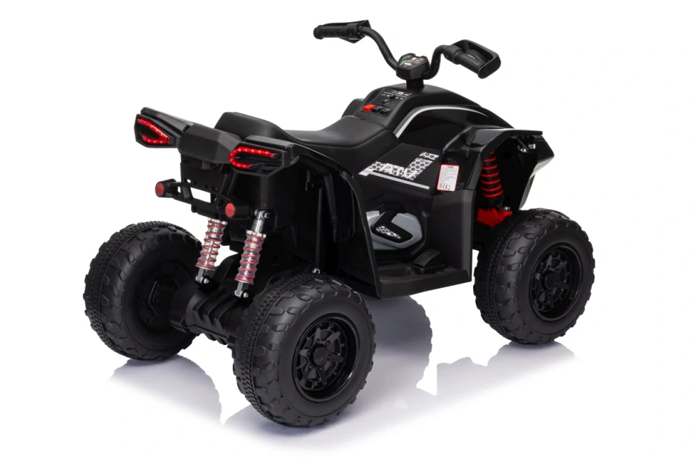 JOKO Elektrická Štvorkolka Fast 4x4, penové kolesá, kožené sedadlo, nosnosť 50kg, FM rádio, čierna