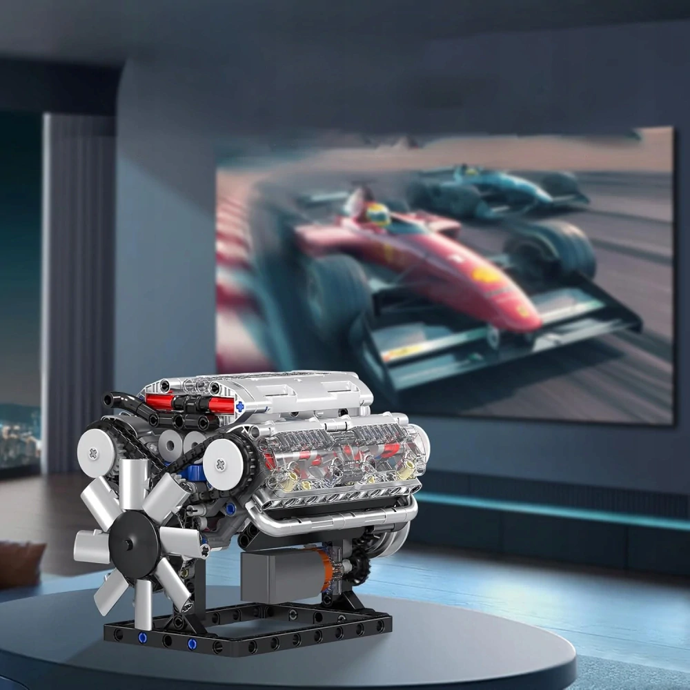 Mould King Technická stavebnica Benzínový Motor 8 Valcový V8 s Pohonom na batérie 552ks