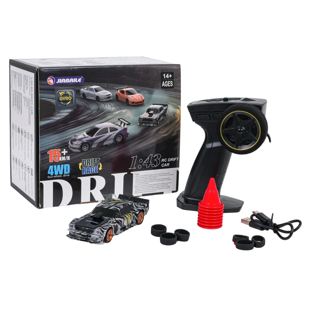 JOKO RC Driftovacie Autíčko 4x4 na diaľkové ovládanie, rýchlosť 15km/h, náhradné pneumatiky, LED svetlá, kužele