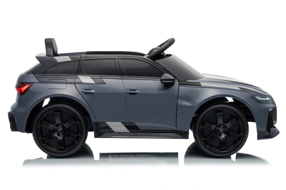 JOKO Elektrické autíčko Audi RS6 Avant GT 4x4, penové kolesá, kožené sedadlo, sivé