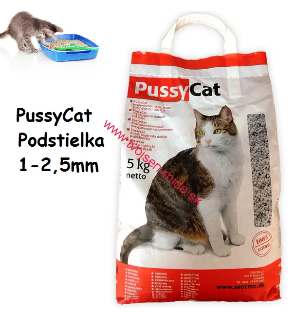 PussyCat 5kg BIO podstielka pod mačky zeolit 1-2,5mm