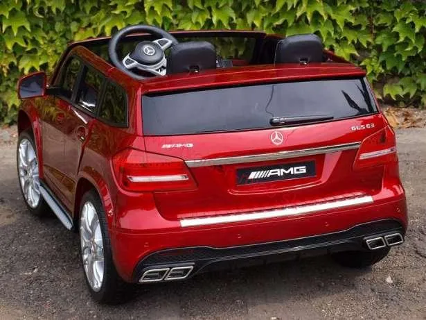 JOKO Elektrické autičko Mercedes BENZ GLS 63 AMG 4X4, Dvojmiestne, Lakované, USB, Kožené sedadlá, Penové kolesá, nosnosť 40kg, červené
