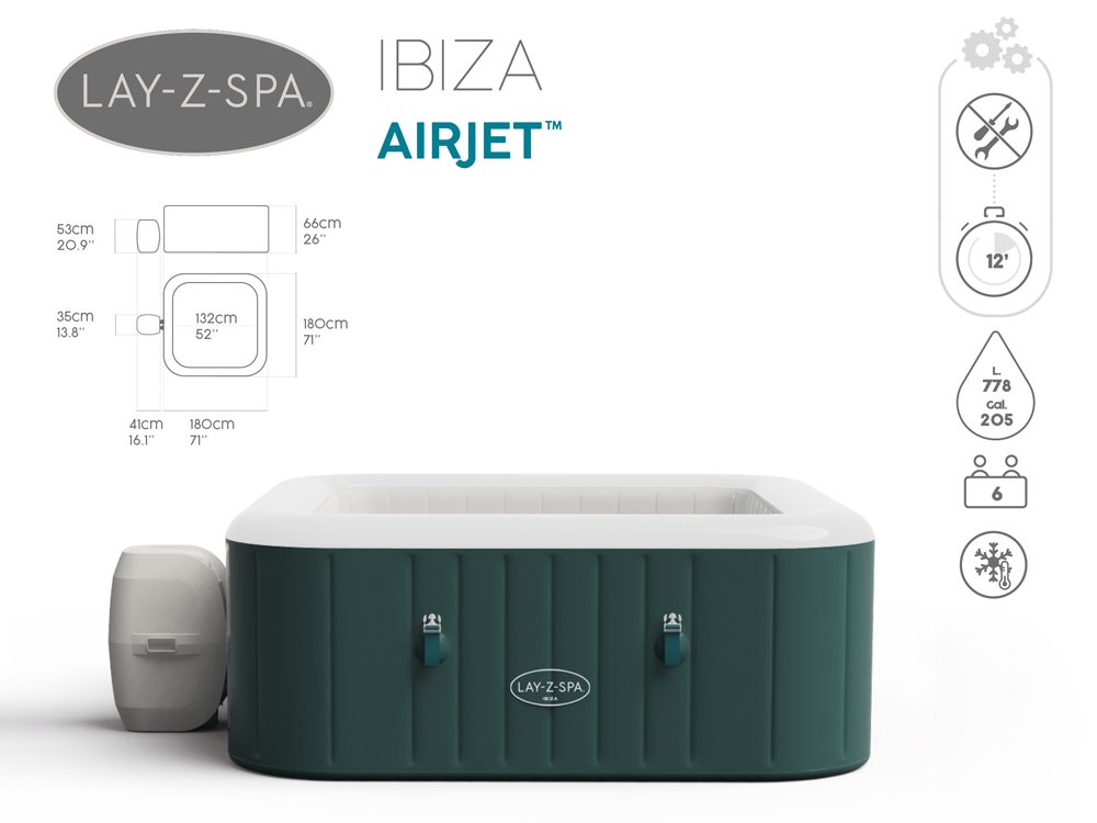 Bestway 60015 Vírivka Jacuzzi Lay-Z-Spa IBIZA pre 6 osôb