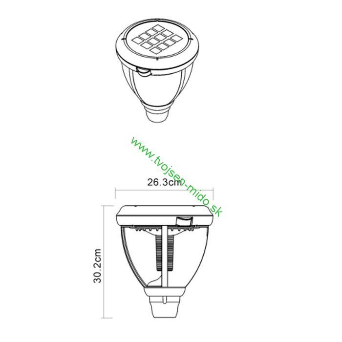 Solárna lampa 186 cm so senzorom pohybu