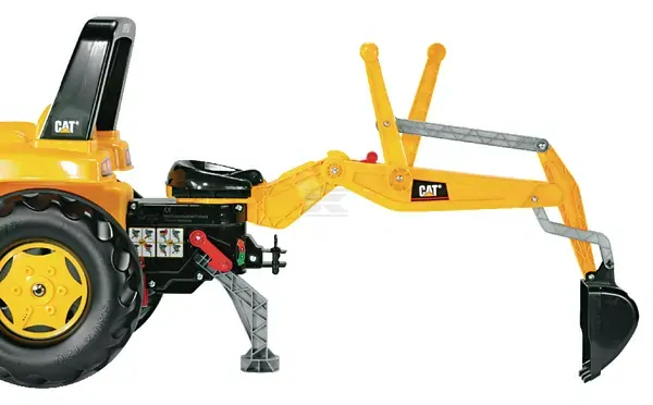 Rolly Toys Šľapací traktor CAT, čelný nakladač, zadná radlica, od 3 do 8 rokov, žltý