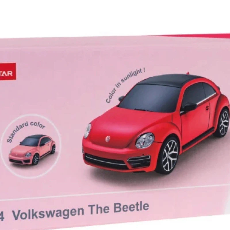 RASTAR RC Auto Volksawagen Beetle 1:24 na diaľkové ovládanie + Zmena farby + LED Svetlá, ružové