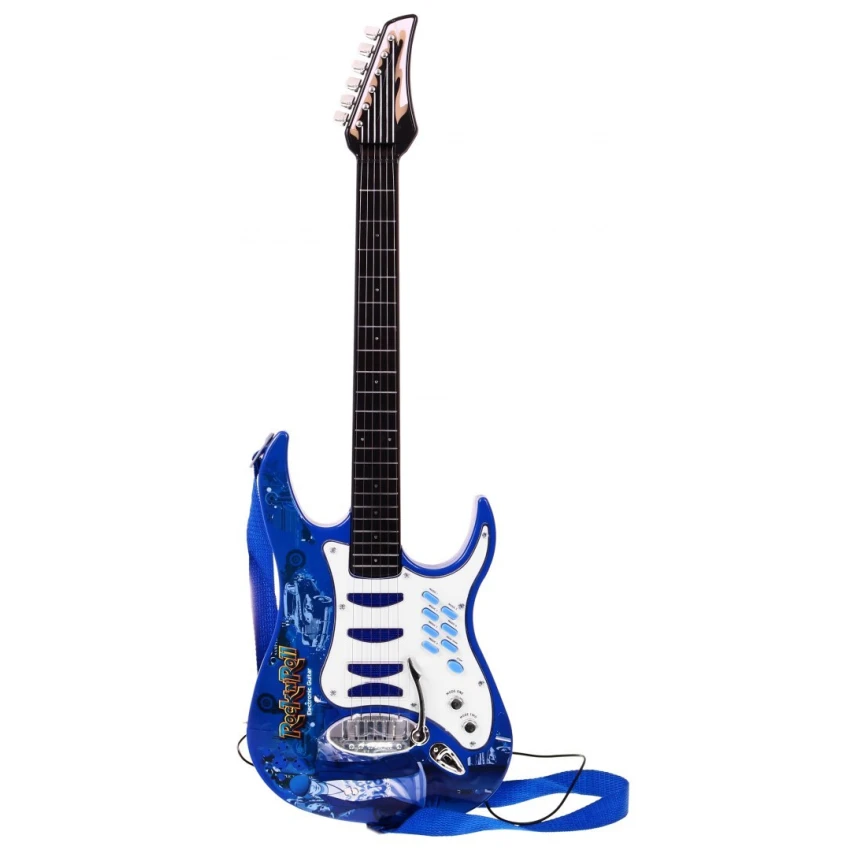 JOKO Sada Elektrická Gitara s Kombom a mikrofónom + nastaviteľný stojan, modrá